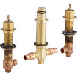 Kohler K-438-K-NA Brass Finished-Deck or Rim-Mount Ceramic Valve System With Diverter, 11 to 12 gpm