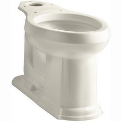 Kohler K-4397 Devonshire® Comfort Height 12 inch Rough-In ADA Vitreous China Elongated Front Toilet Bowl, Almond