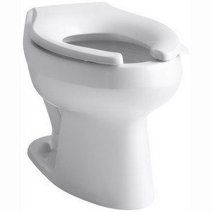 Kohler K-4406 Wellworth® 10 inch Rough-In Vitreous China Elongated Front Toilet Bowl with Top Spud, 1.28 gpf, White