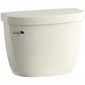 Kohler K-4418 Cimarron® AquaPiston® Flush System Left Trip Lever Vitreous China Toilet Tank, 1.6 gpf, Biscuit