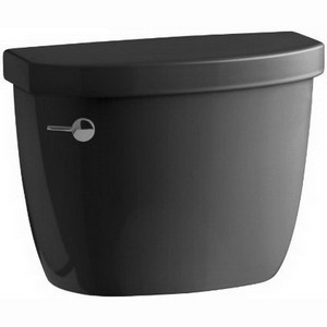 Kohler K-4418 Cimarron® AquaPiston® Flush System Left Trip Lever Vitreous China Toilet Tank, 1.6 gpf, Black