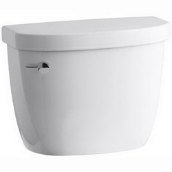 Kohler K-4418 Cimarron® AquaPiston® Flush System Left Trip Lever Vitreous China Toilet Tank, 1.6 gpf, White