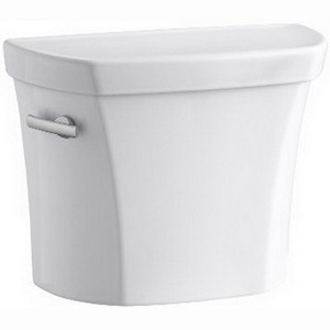 Kohler K-4467-T Wellworth® Class Five® Flush System Left Trip Lever Vitreous China Toilet Tank With Tank Locks, 1.28 gpf, White