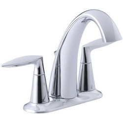 Kohler Alteo® K-45100-4-CP 2 Lever Handle Centerset Lavatory Faucet With Pop-Up Drain and Tailpiece, 1.5 gpm, at 60 psi Polished Chrome