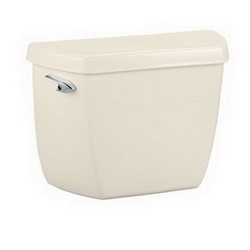 Kohler K-4645 Highline® Pressure Lite® Flush System Left Trip Lever Vitreous China Toilet Tank, 1.6 gpf, Almond