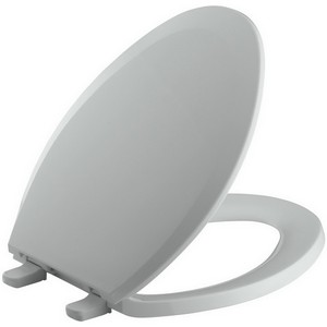 Kohler K-4652 Lustra™ Q2™ Advantage™ Solid Polypropylene Closed-Front Elongated Toilet Seat, 17-3/16 inch L x 14-3/16 inch W x 1 inch D, Ice Grey