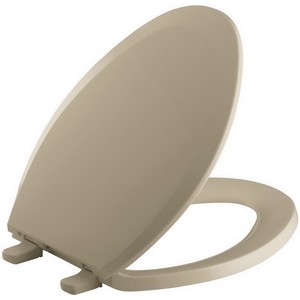 Kohler K-4652 Lustra™ Q2™ Advantage™ Solid Polypropylene Closed-Front Elongated Toilet Seat, 17-3/16 inch L x 14-3/16 inch W x 1 inch D, Mexican Sand