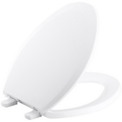 Kohler K-4652 Lustra™ Q2™ Advantage™ Solid Polypropylene Closed-Front Elongated Toilet Seat, 17-3/16 inch L x 14-3/16 inch W x 1 inch D, White