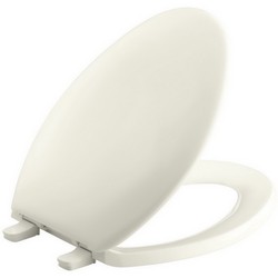 Kohler K-4659 Bancroft® Q2™ Advantage™ Solid Polypropylene Closed-Front Elongated Toilet Seat, 17-13/16 inch L x 14-3/16 inch W x 1 inch D, Biscuit