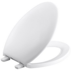 Kohler K-4659 Bancroft® Q2™ Advantage™ Solid Polypropylene Closed-Front Elongated Toilet Seat, 17-13/16 inch L x 14-3/16 inch W x 1 inch D, White