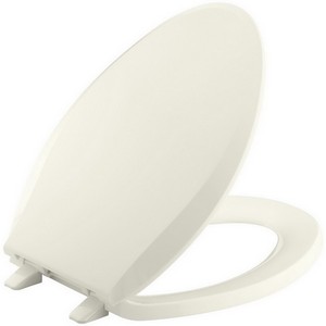 Kohler K-4688 Cachet® Q2™ Advantage™ Solid Polypropylene Closed-Front Elongated Toilet Seat, 17-13/16 inch L x 14-3/16 inch W x 1 inch D, Biscuit