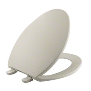 Kohler K-4774 Brevia™ Q2™ Advantage™ Solid Polypropylene Closed-Front Elongated Toilet Seat, 17-13/16 inch L x 14-3/16 inch W x 3/4 inch D, Sandbar