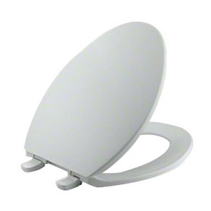Kohler K-4774 Brevia™ Q2™ Advantage™ Solid Polypropylene Closed-Front Elongated Toilet Seat, 17-13/16 inch L x 14-3/16 inch W x 3/4 inch D, Ice Grey