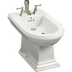 Kohler Memoirs® K-4886 4-Hole Floormount Vitreous China Vertical Spray Bidet, 1-3/4 inch, White