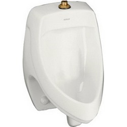 Kohler Dexter™ K-5016-ET-0 Top Spud Vitreous China Wall Mount Siphon-Jet Urinal, 13-1/2 inch x 14-1/2 inch, 1 gpf, White