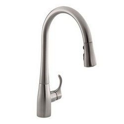 Kohler Simplice® K-596-VS 1-Handle Pull-Down Spray Kitchen Faucet, 2.2 gpm, Vibrant Stainless