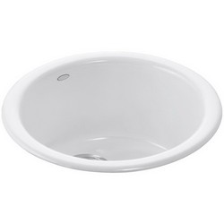 Kohler Porto Fino™ K-6565-0 1-Basin Cast Iron Undermount Kitchen Sink, 18-3/8 inch x 18-3/8 inch, White