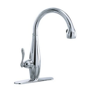 Kohler Clairette® K-692-CP 1-Handle Kitchen Pull-Down Faucet, 2.2 gpm, Polished Chrome