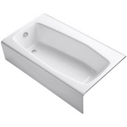 Kohler K-714 Villager™ Right Drain Placement Cast Iron Soaking Tub, 60 inch x 34-1/4 inch x 14 inch, White