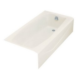 Kohler K-716 Villager™ Right Drain Placement Cast Iron Soaking Tub, 60 inch x 30-1/4 inch x 14 inch, Biscuit