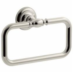 Kohler® Artifacts™ 72571 Brass Towel Ring, 8-1/2 inch x 3 inch x 5-5/8 inch, Vibrant Polished Nickel