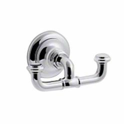 Kohler® Artifacts™ 72572 Double Brass Robe Hook, 4-7/8 inch x 2-5/8 inch x 2-5/8 inch, Polished Chrome