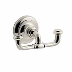 Kohler® Artifacts™ 72572 Double Brass Robe Hook, 4-7/8 inch x 2-5/8 inch x 2-5/8 inch, Vibrant Polished Nickel