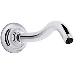 Kohler Artifacts™ K-72775 Wall Mount Shower Arm with Flange, 1/2 inch IPS NPT, 10-11/16 inch, Polished Chrome