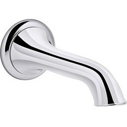 Kohler Artifacts&trade; K-72791 Polished Chrome Metal Non-Diverting Tub Bath Spout, 1/2 inch NPT x 8 inch