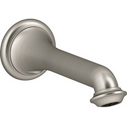 Kohler Artifacts&trade; K-72792 Vibrant Brushed Nickel Metal Non-Diverting Tub Bath Spout, 1/2 inch NPT x 8-7/16 inch