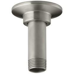 Kohler MasterShower® K-7396 Ceiling Mount Brass Shower Arm with Flange, 1/2 inch IPS NPT, 3-3/4 inch, Vibrant® Brushed Nickel