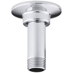 Kohler MasterShower® K-7396 Ceiling Mount Brass Shower Arm with Flange, 1/2 inch IPS NPT, 3-3/4 inch, Polished Chrome