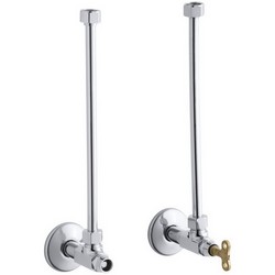 Kohler® K-7608 Brass Angle Supply with Stop, 1/2 inch NPT, Polished Chrome