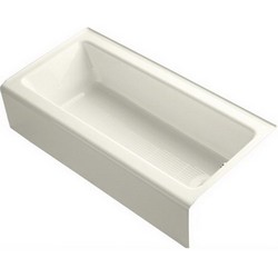 Kohler K-838-96 Bellwether® Cast Iron Alcove Bath With Integral Apron and Right Hand Drain, 60 inch x 30 inch, Biscuit