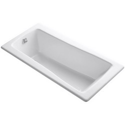 Kohler K-8-0 Maestro™ Cast Iron Soaking Tub, 66 inch x 32 inch x 18-1/4 inch, White