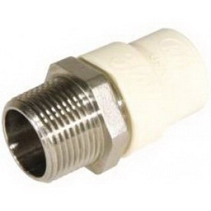 KBI® CPVC/Stainless Steel Transition Lead-Free Adapter, 1-1/4 inch x 1-1/4 inch CTS, MIPT X Socket, Tan