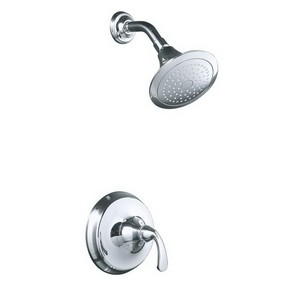 Kohler Fort®, Rite-Temp® K-T10276-4-CP Rite-Temp® Press-Balancing ADA Lever Tub & Shower Faucet Trim, Polished Chrome