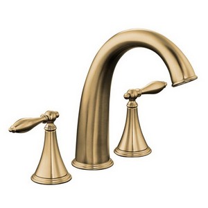 Kohler Finial® K-T314-4M-BV 2-Handle Traditional Deck-Mount High-Arch Tub Faucet Trim, Vibrant Brushed Bronze