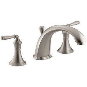 Kohler Devonshire® K-T387-4-BN 2-Handle Tub or Deck-Mount High-Arch Tub Faucet Trim, Vibrant Brushed Nickel