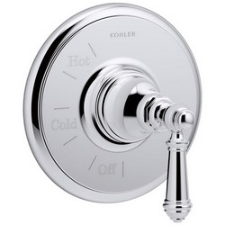 Kohler Artifacts™ K-T72767-4 Basic Lever Handle Rite-Temp® Pressure-Balancing Valve Trim, Polished Chrome