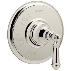 Kohler Artifacts™ K-T72767-4 Basic Lever Handle Rite-Temp® Pressure-Balancing Valve Trim, Polished Nickel