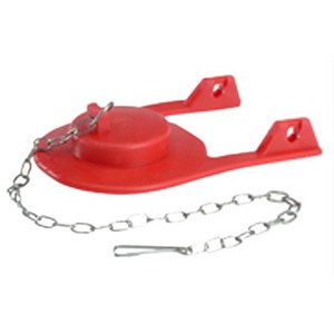 Korky® Chlorazone Rubber Float Flapper with Stainless Steel Chain For Kohler 83064 Rialto™ 1-Piece Toilet, Red; 12/CTN