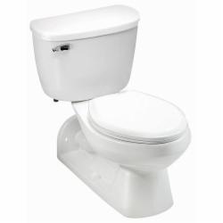 Mansfield 149-123 Quantum™ Vitreous China Two-Piece Pressure Assisted Elongated Floor-Mount Toilet With Rear Outlet, 1.6 gpf, White; 1 Each