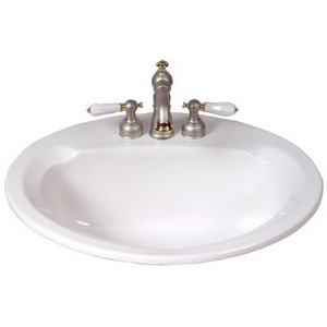 Mansfield® 267 8 inch Center Faucet Self-Rimming Wall Mount Vitreous China Oval Lavatory Sink, 20 inch L x 17 inch W, White
