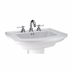 Mansfield 328-4WH Barrett™ 4 inch Center Faucet Vitreous China Rectangular Pedestal Sink Basin, 24-3/8 inch L x 19-1/8 inch W, White