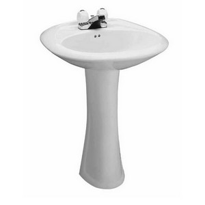 Mansfield® Waverly® 344 Vitreous China Bathroom Sink Pedestal, 9-3/4 inch W x 33 inch H x 7-5/16 inch D, White