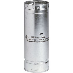 Metal Fab® Double Wall Galvanized B-Vent Pipe, 4 inch x 2 ft., Male End