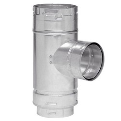 Metal-Fab® 6M6ST6 Aluminum Type-B Vent Round Chimney Pipe Swivel Tees, 6 inch ID, Galvanized