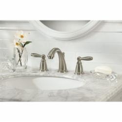 Moen T6620BN Brantford 2-Lever Handle High-Arc Spout 8 inch Widespread Bathroom Faucet Trim, 1.5 gpm, Brushed Nickel