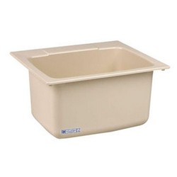 Mustee® DURASTONE® 10 Molded Fiberglass Self-Rimming Countertop Utility Sink, 22 inch x 25 inch x 13-3/4 inch, Bone